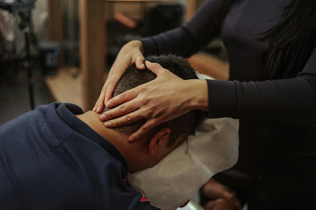 Chair massage event at a Chicago area office